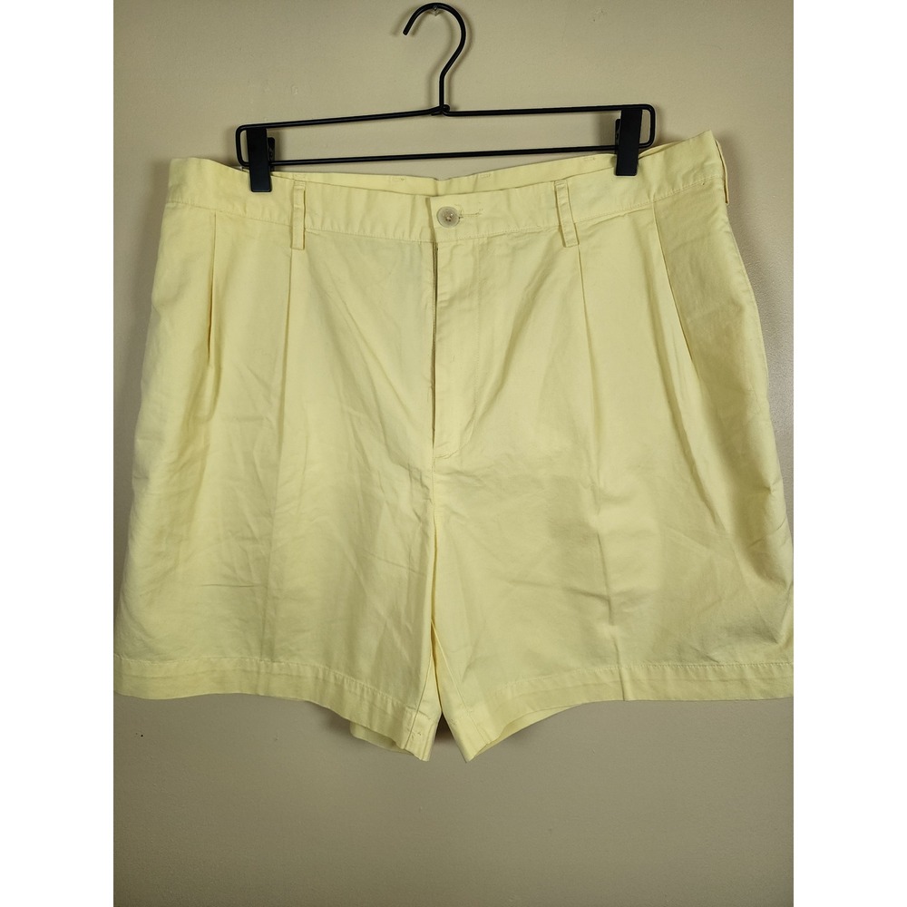 NWT Nautica Rigger Pleated Shorts Mens 38 Yellow Classic Fit Chino Golf
